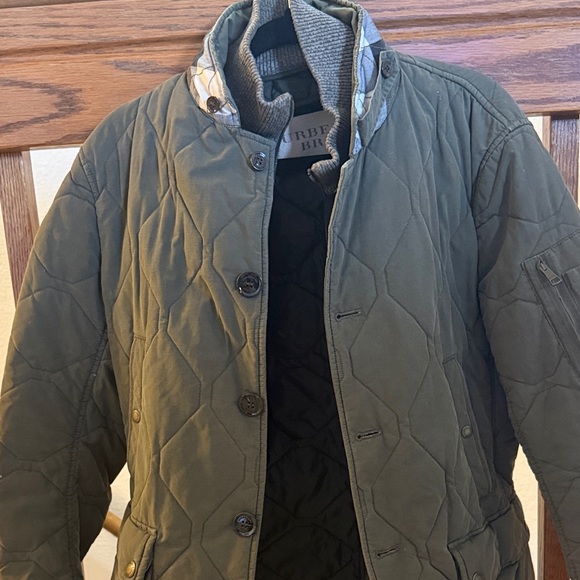 Burberry Men's Olive Quilted Jacket
